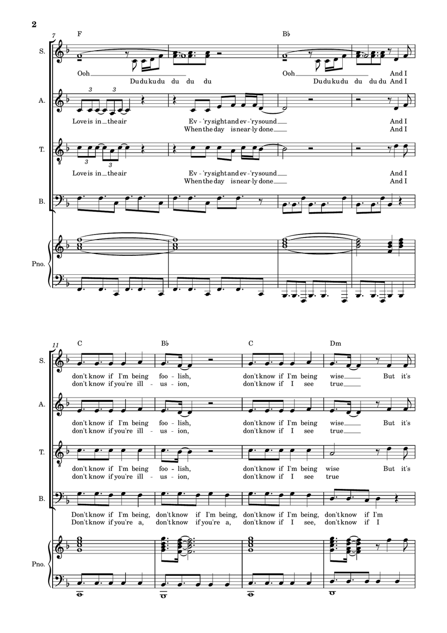 Love Is In The Air Love Is In The Air 4-Part scores gallery preview page 2
