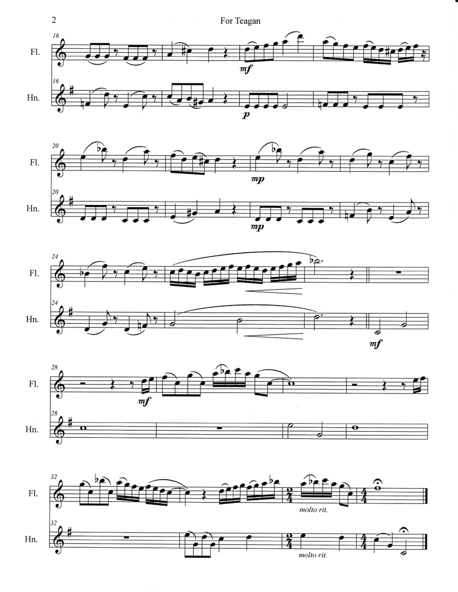 For Teagan For Teagan Woodwind Duet scores gallery preview page 2