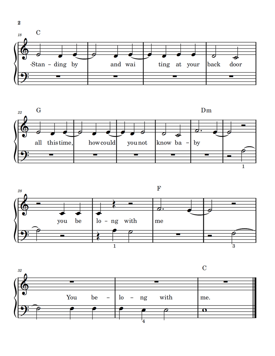 You Belong With Me Easy Piano scores gallery preview page 3