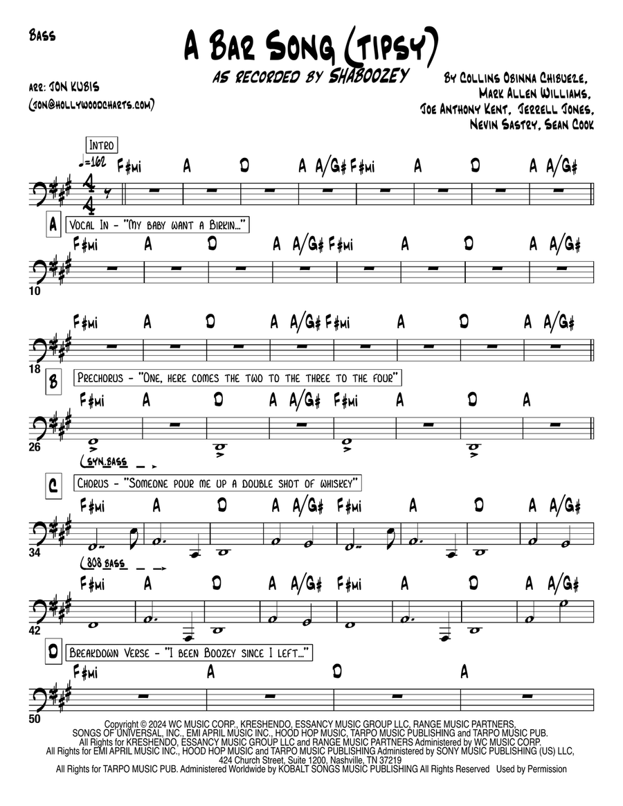 A Bar Song (Tipsy) Acoustic Guitar scores gallery preview page 1