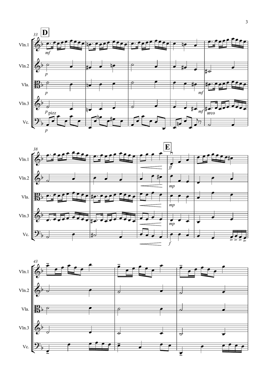 Rondeau (from Abdelazer) for String Quartet String Quartet scores gallery preview page 3