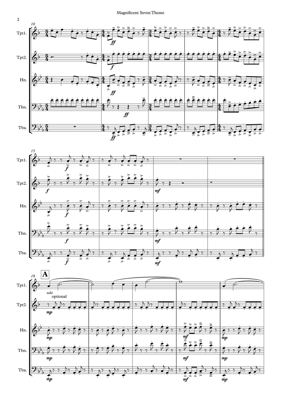 The Magnificent Seven Brass Quintet scores gallery preview page 2