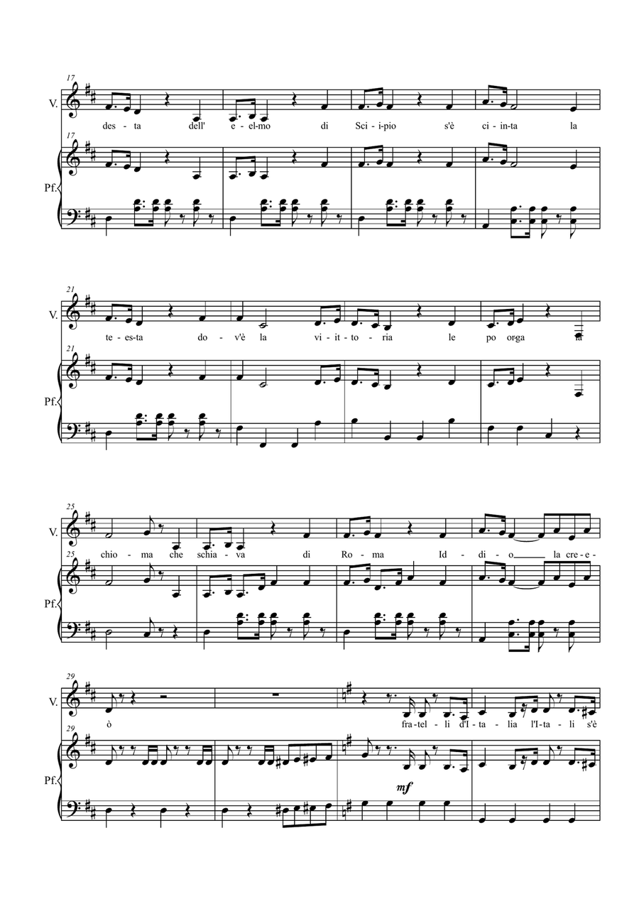 Italian Anthem. Voice and piano Piano, Vocal scores gallery preview page 2