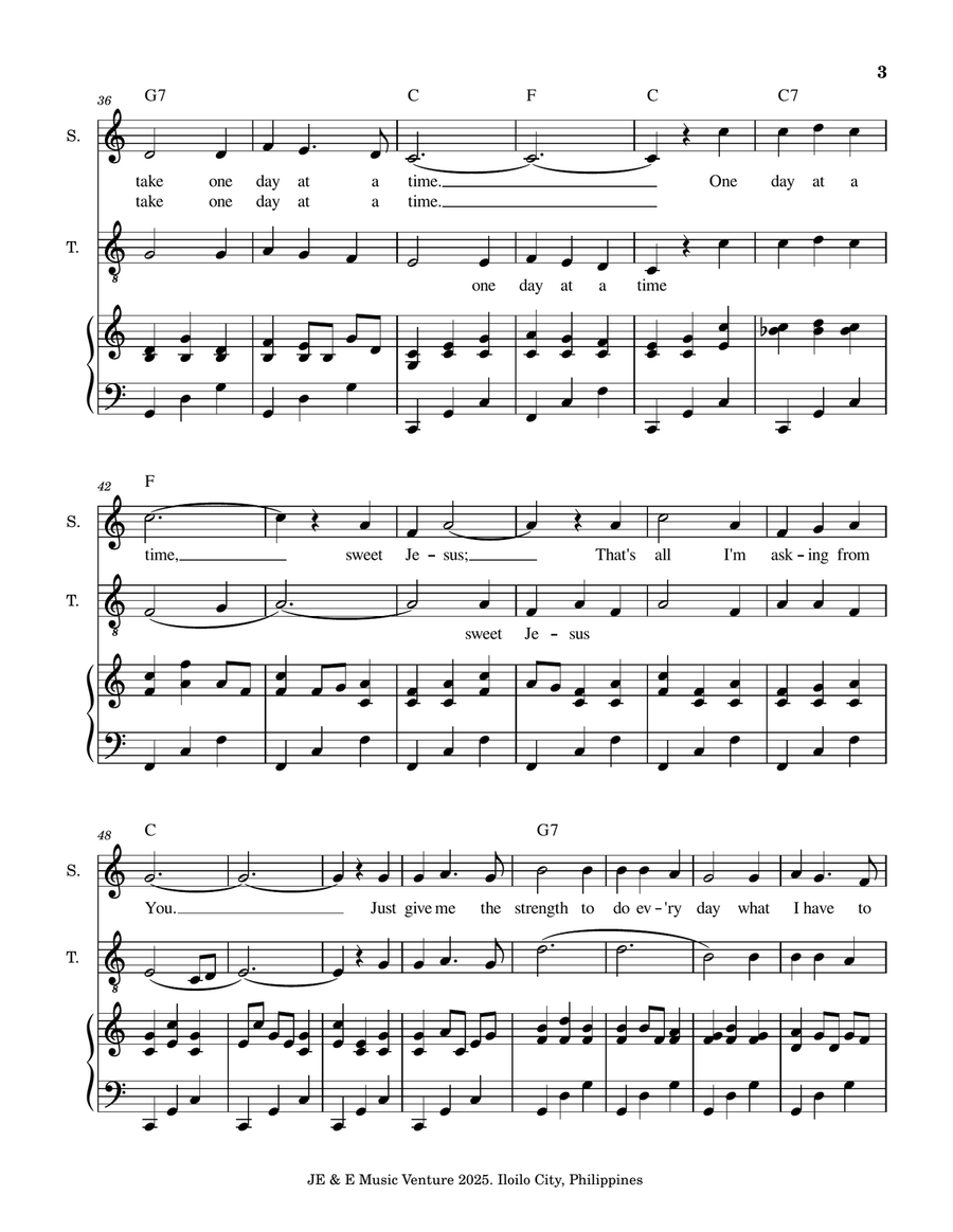One Day At A Time One Day At A Time 2-Part scores gallery preview page 3