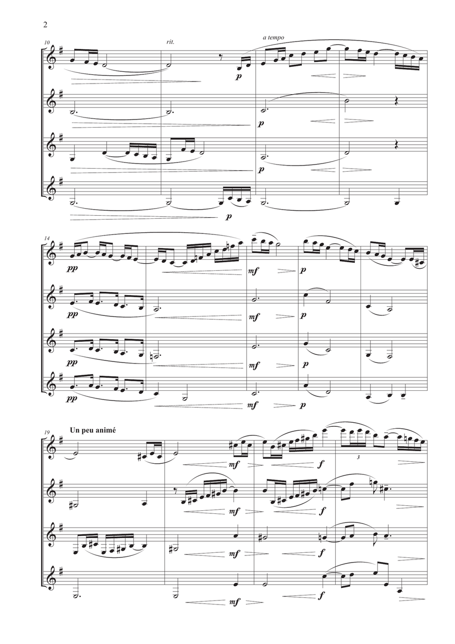 La Fille Aux Cheveux De Lin for Clarinet Quartet Clarinet Quartet scores gallery preview page 5