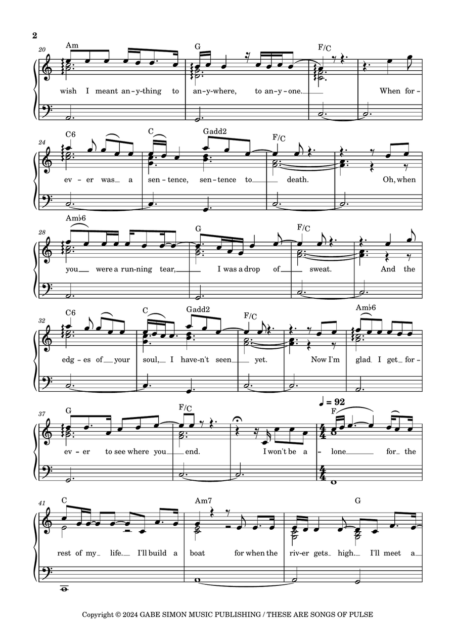 Forever Piano Solo scores gallery preview page 2