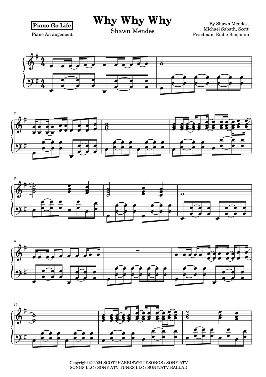Why Why Why Why Why Why Piano Solo scores gallery preview page 1