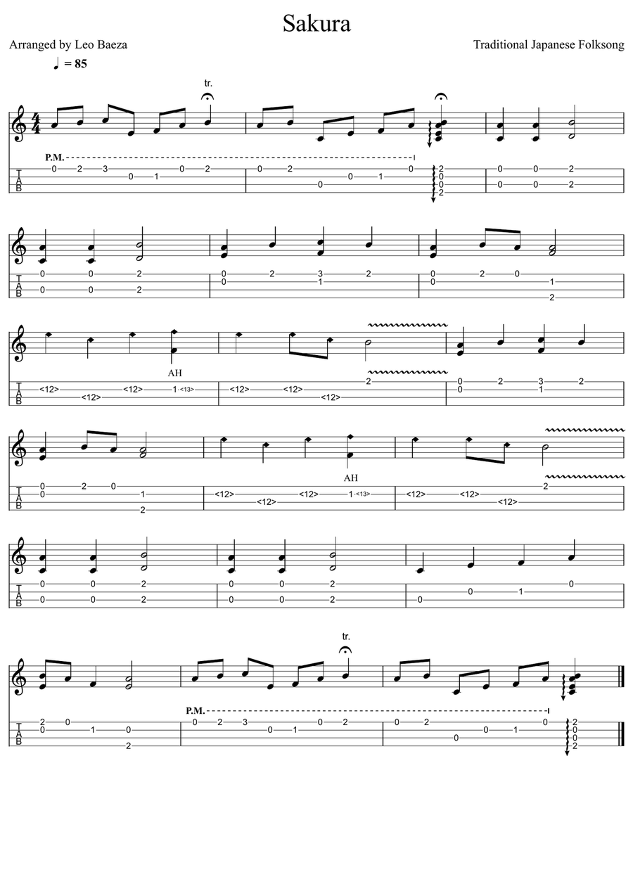 Sakura Sakura Ukulele scores gallery preview page 1