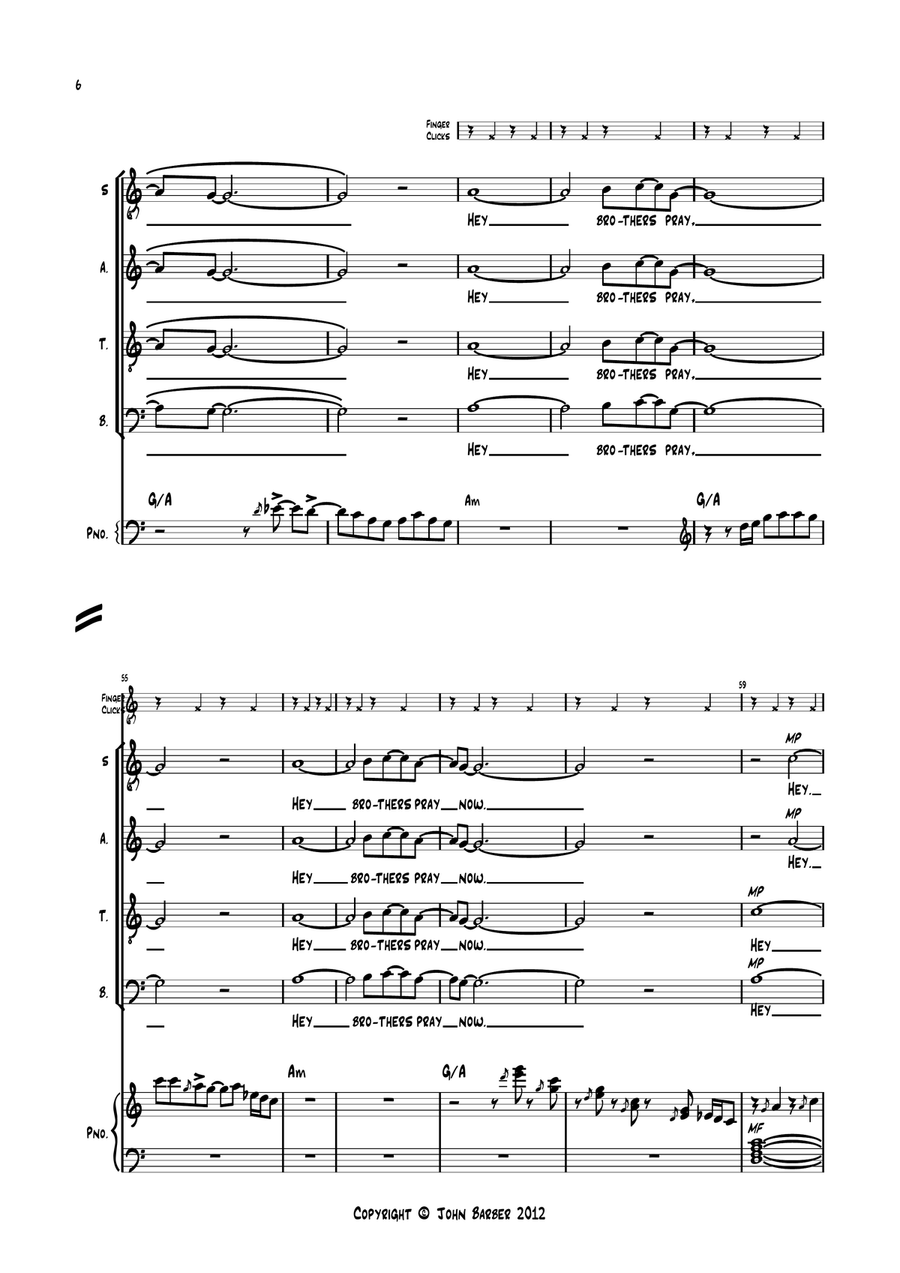 Nobody knows the trouble I see Lord 4-Part scores gallery preview page 6