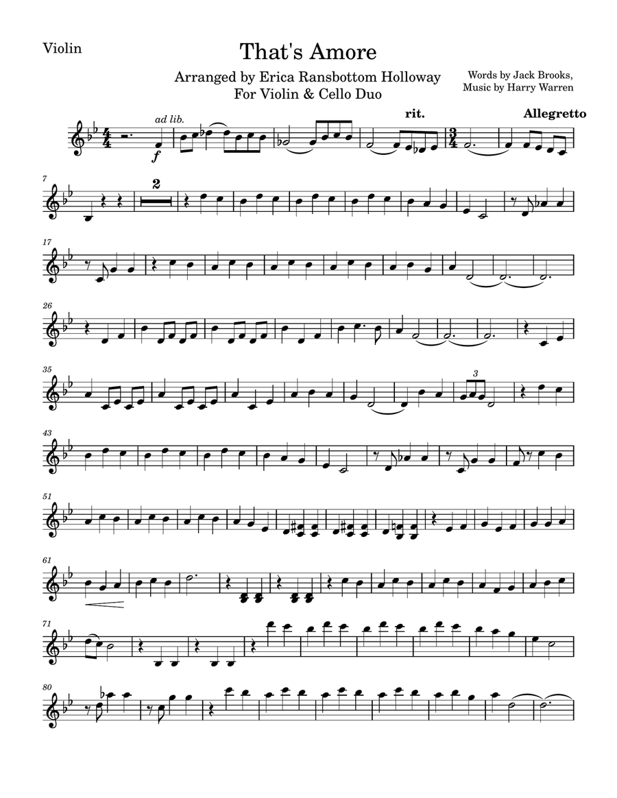 That's Amore (That's Love) String Duet scores gallery preview page 4