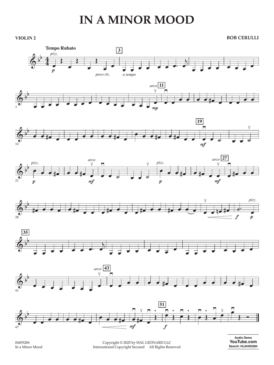 In A Minor Mood - Violin 2 String Orchestra scores gallery preview page 1