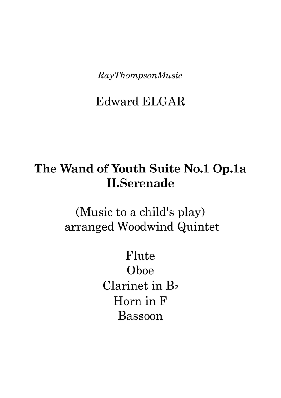 Elgar: The Wand of Youth Suite No.1 Op.1a II.Serenade - wind quintet Woodwind Quintet scores gallery preview page 1