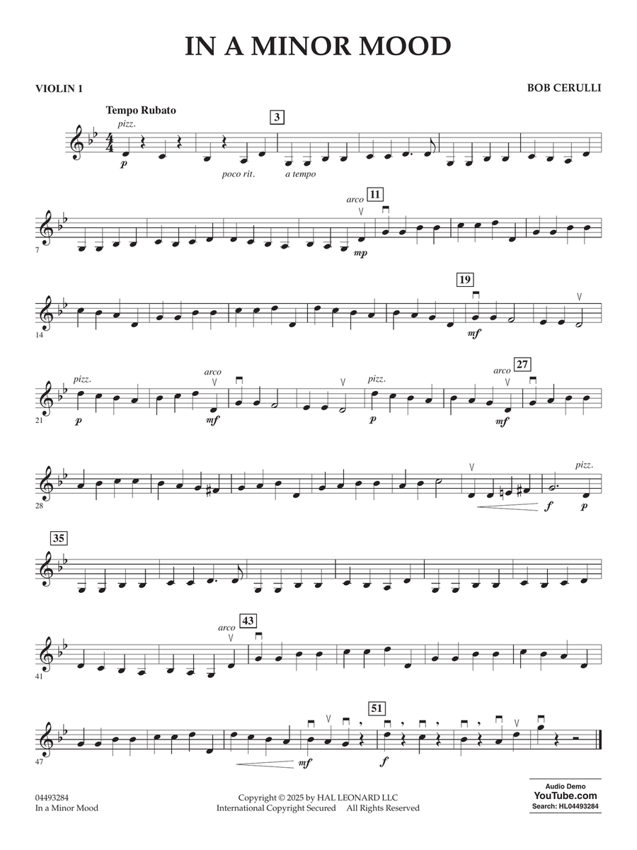 In A Minor Mood - Violin 1 String Orchestra scores gallery preview page 1