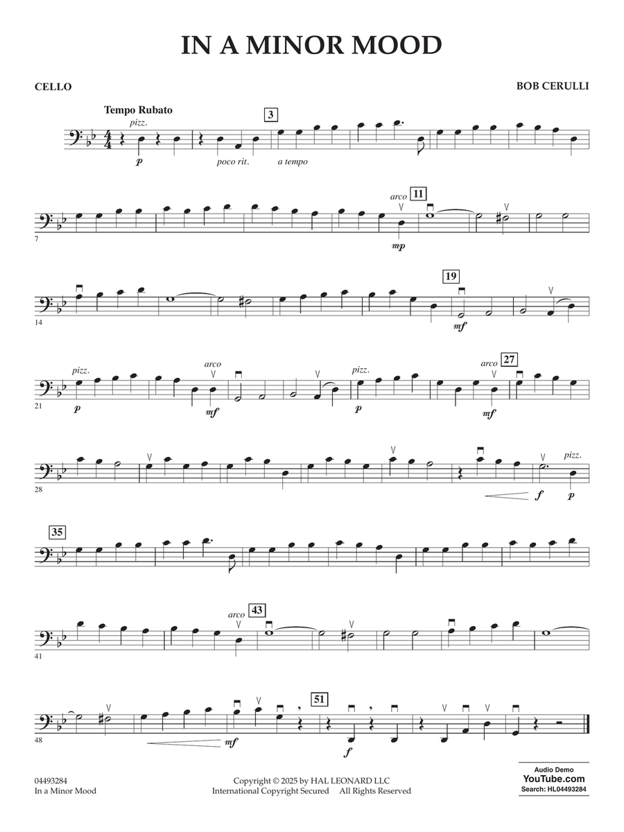 In A Minor Mood - Cello String Orchestra scores gallery preview page 1