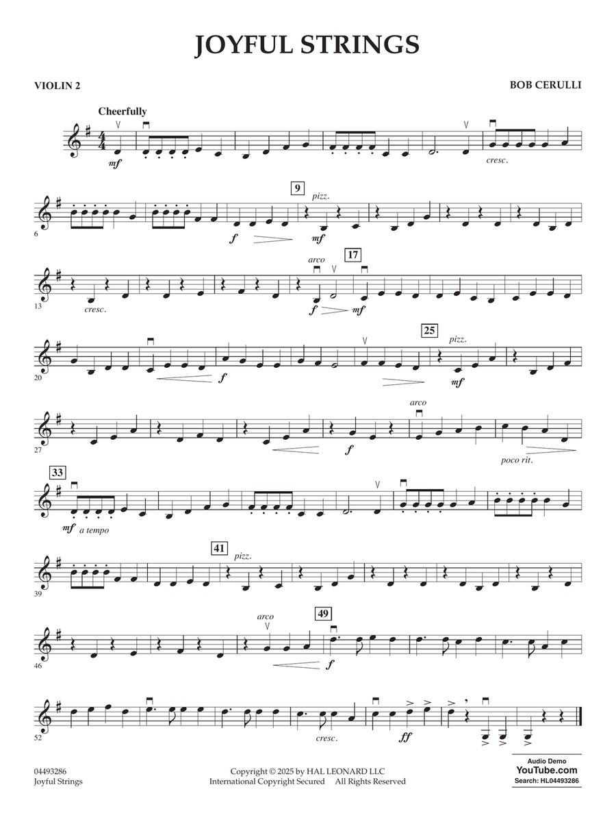 Joyful Strings - Violin 2 String Orchestra scores gallery preview page 1