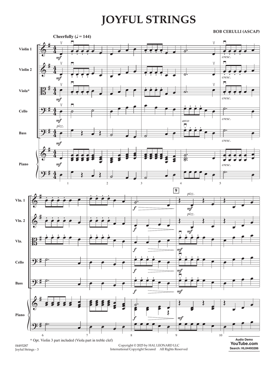 Joyful Strings - Conductor Score (Full Score) String Orchestra scores gallery preview page 2