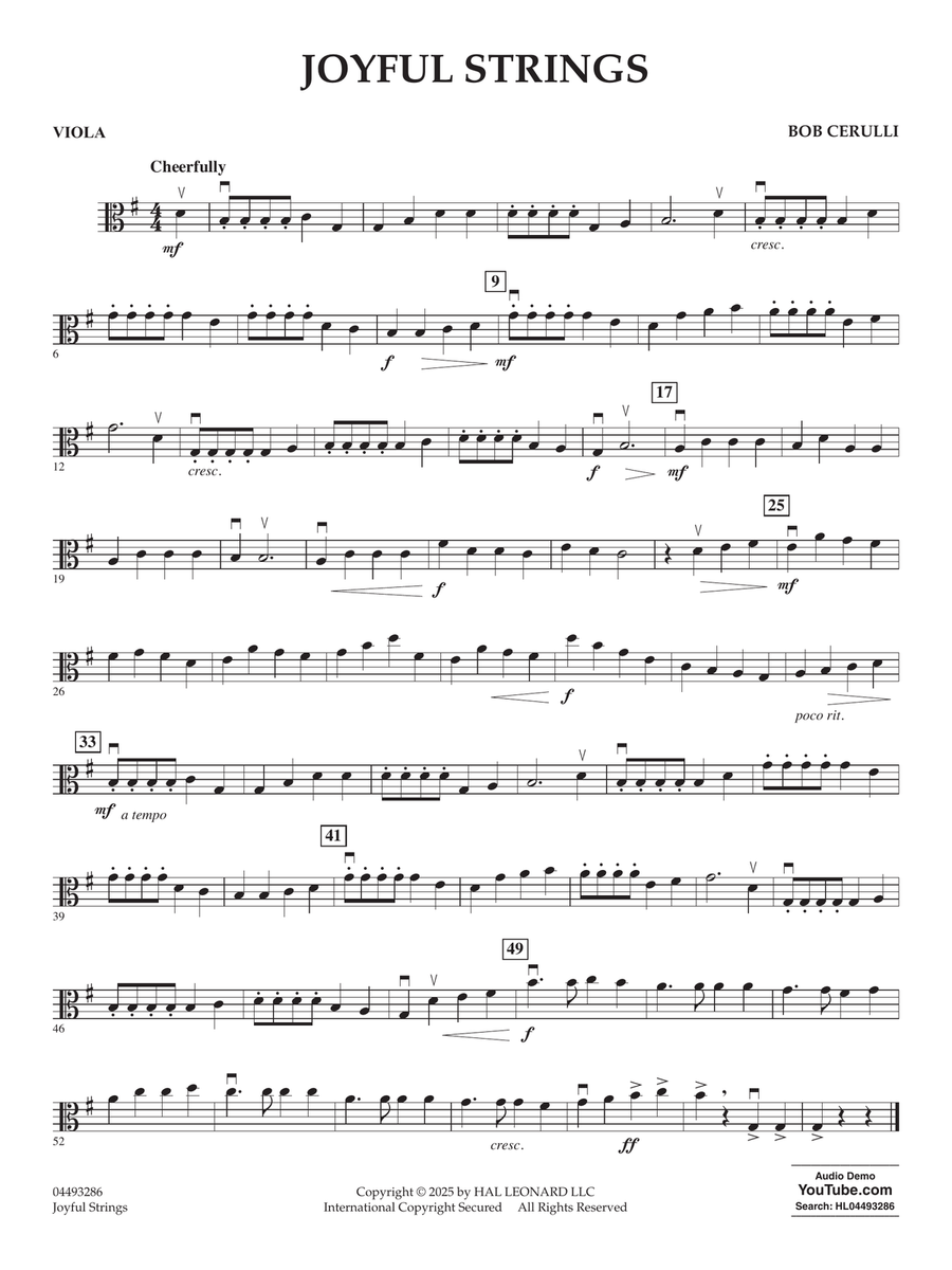 Joyful Strings - Viola String Orchestra scores gallery preview page 1