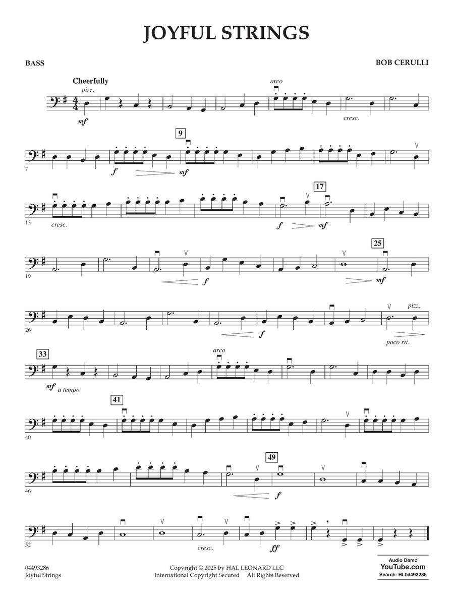Joyful Strings - Bass Joyful Strings - Bass String Orchestra scores gallery preview page 1