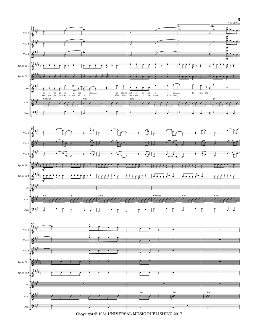 El Muchacho De Los Ojos Tristes Mariachi Band scores gallery preview page 3