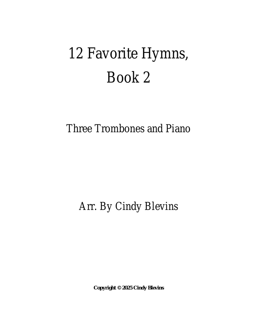 12 Favorite Hymns, Book 2, for Three Trombones and Piano Trombone Trio scores gallery preview page 6