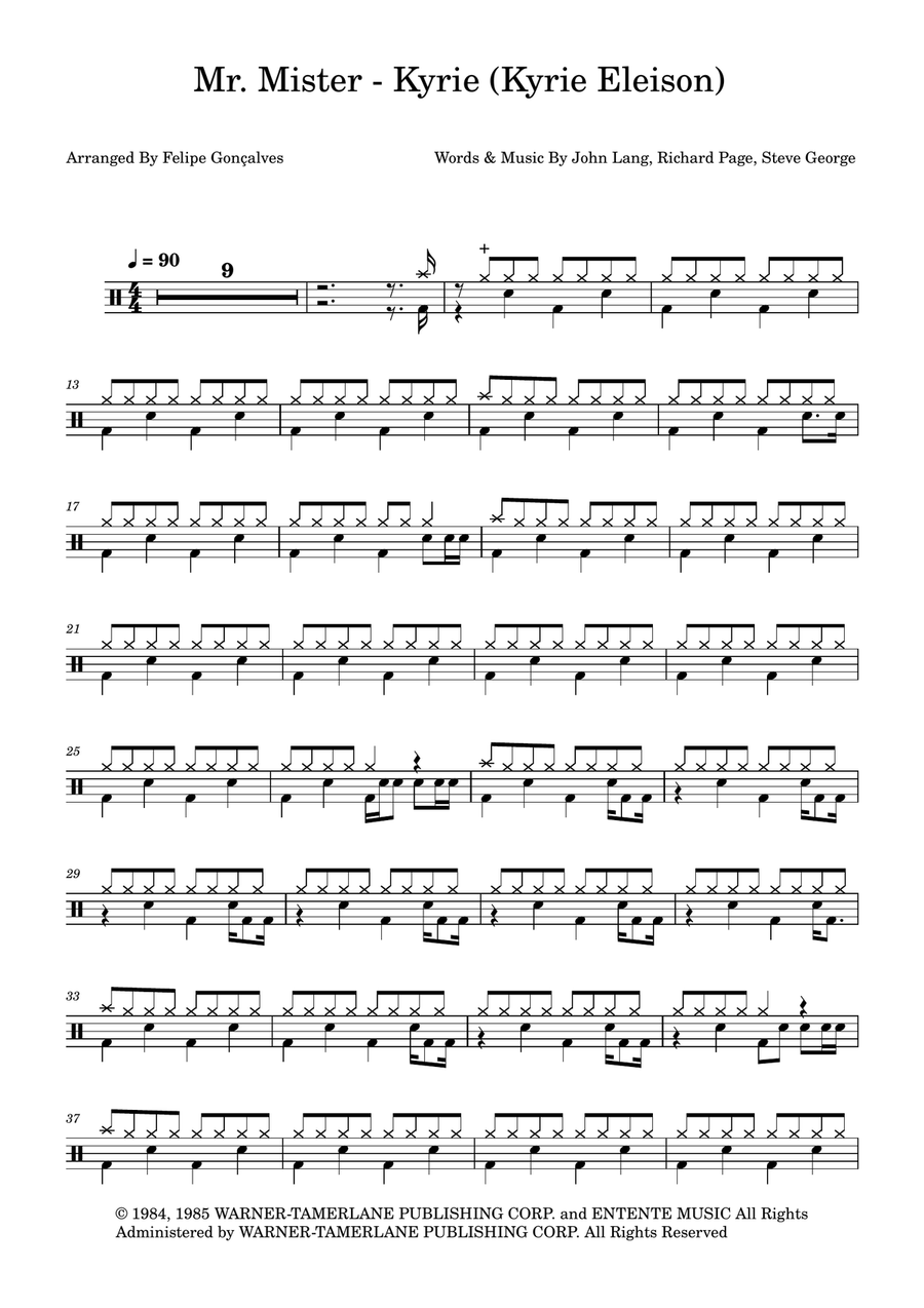 Kyrie (Kyrie Eleison) Kyrie (Kyrie Eleison) Drum Set scores gallery preview page 1