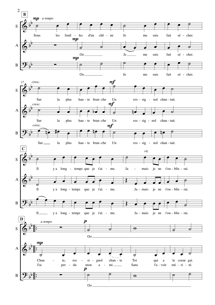 A la Claire Fontaine A la Claire Fontaine 3-Part scores gallery preview page 3