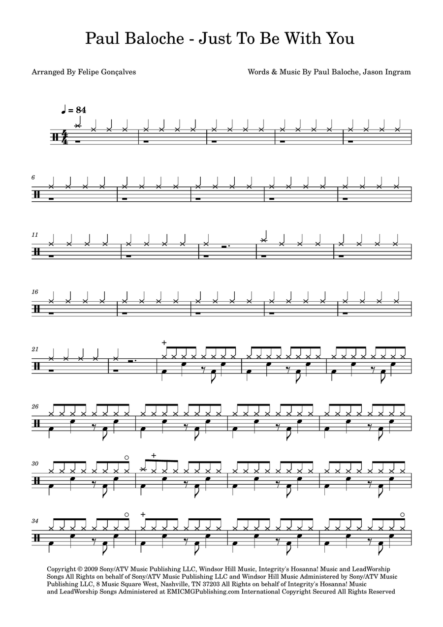 Just To Be With You Drum Set scores gallery preview page 1