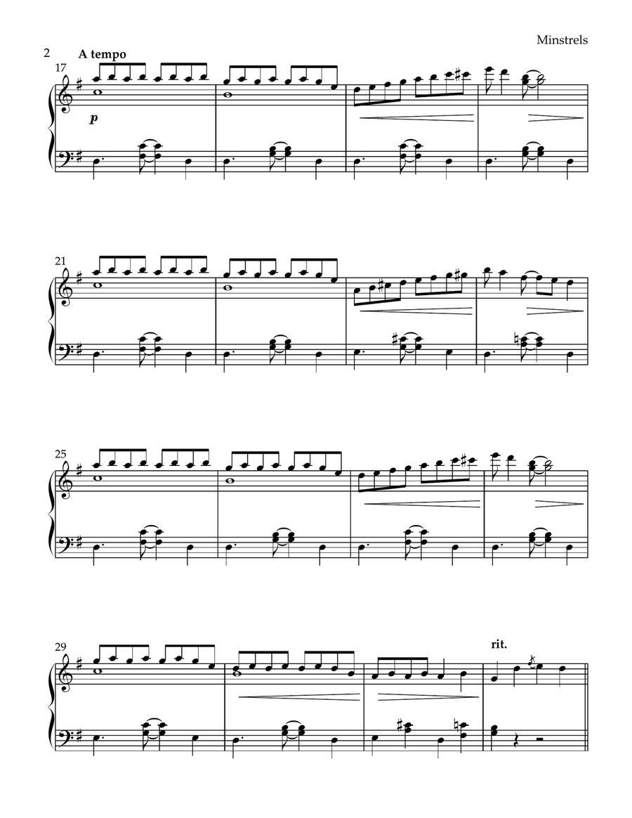 Minstrels Piano Solo scores gallery preview page 2
