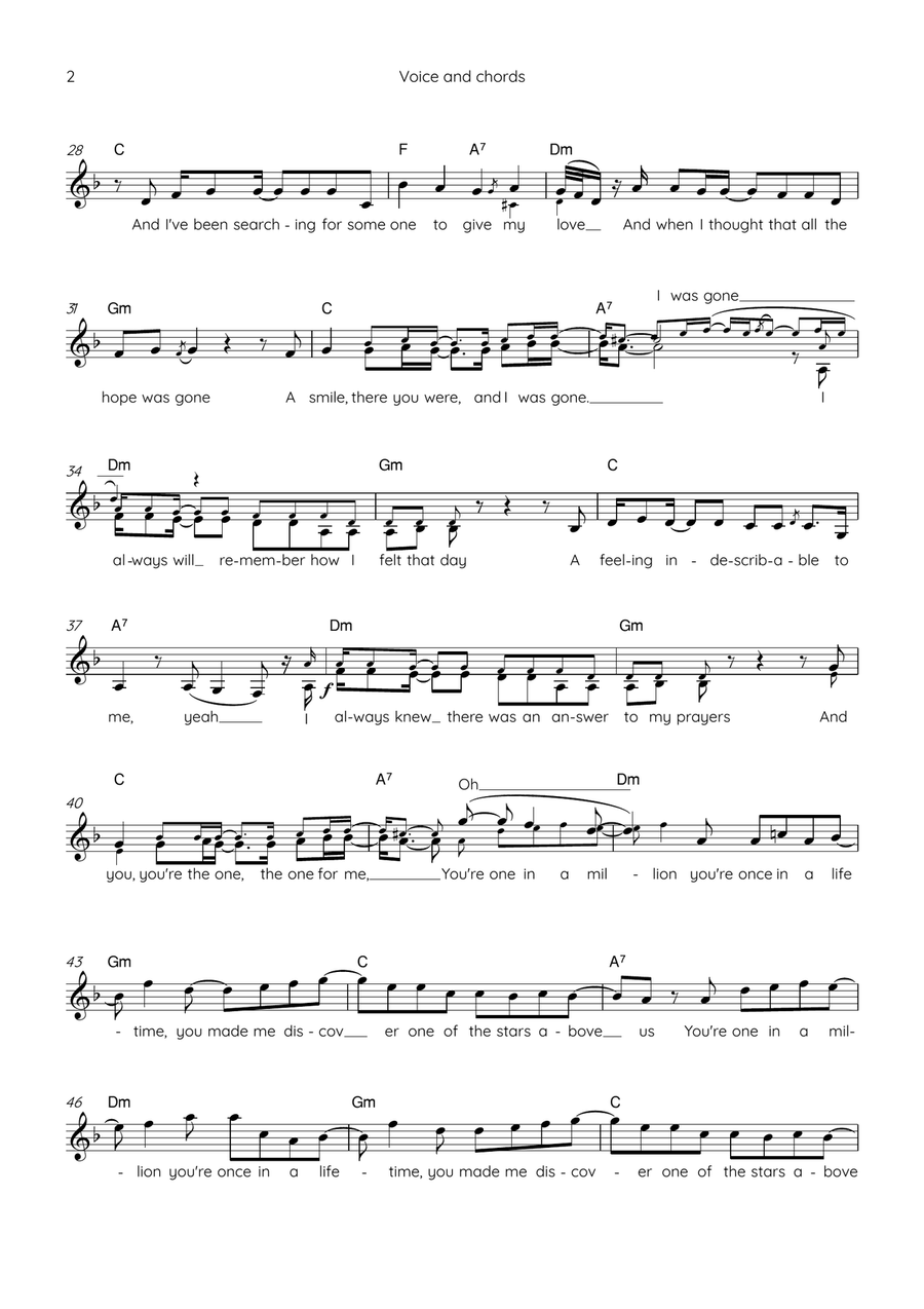 One In A Million Piano scores gallery preview page 2