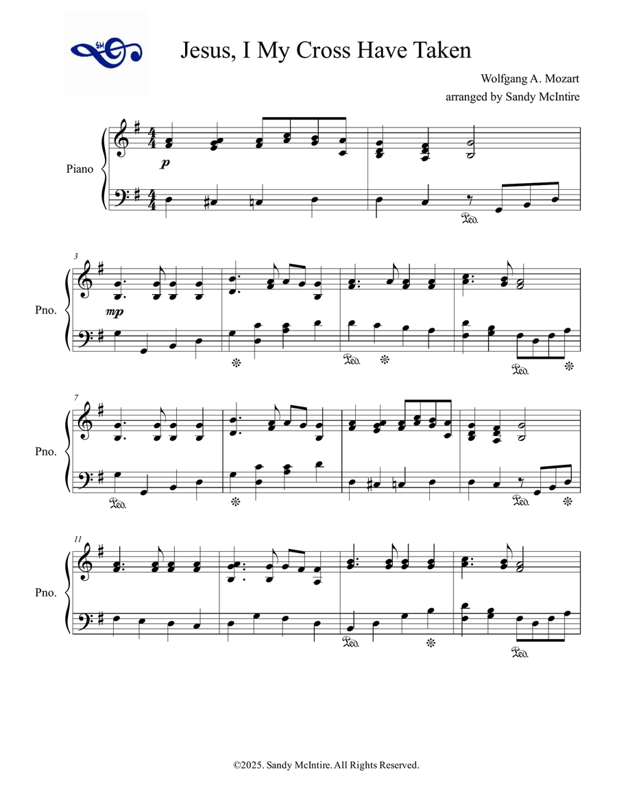 Jesus, I My Cross Have Taken Piano Solo scores gallery preview page 2