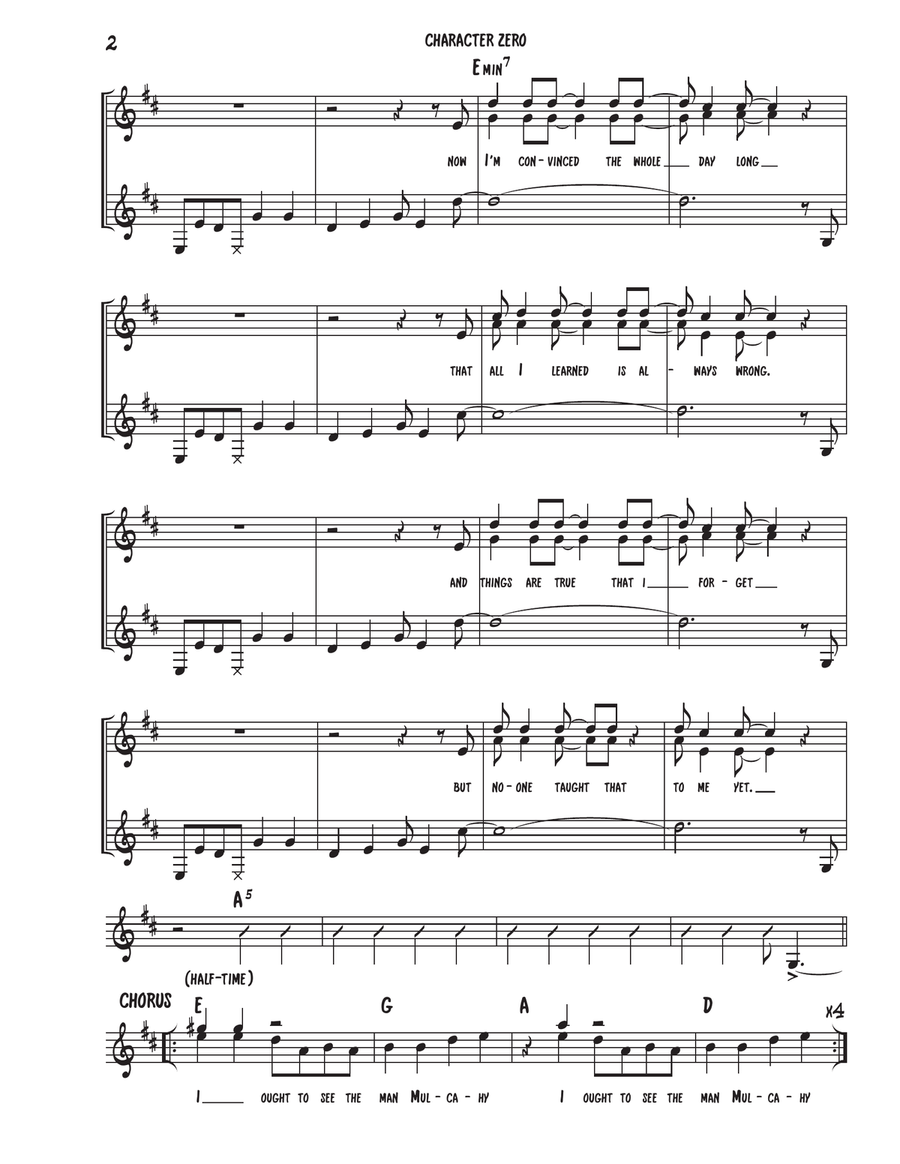 Character Zero Piano scores gallery preview page 2