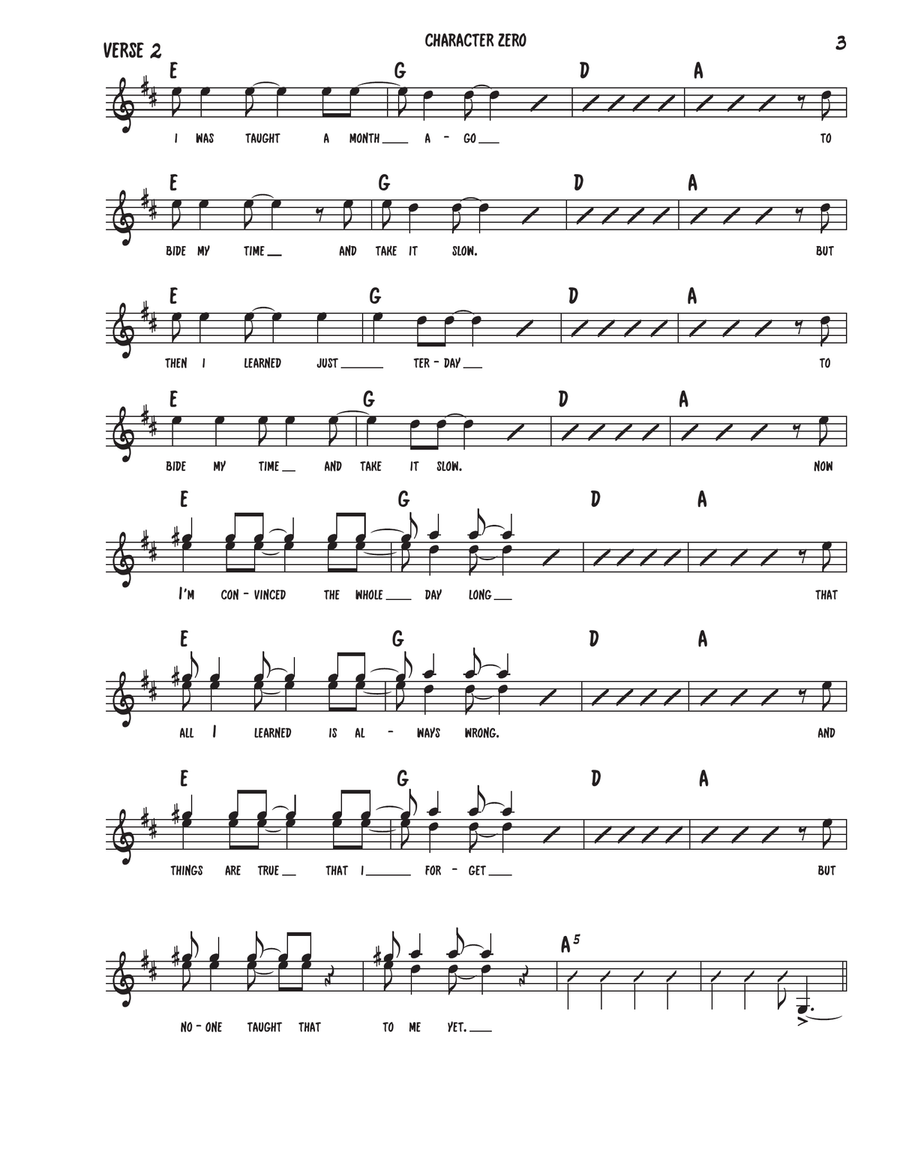 Character Zero Piano scores gallery preview page 3