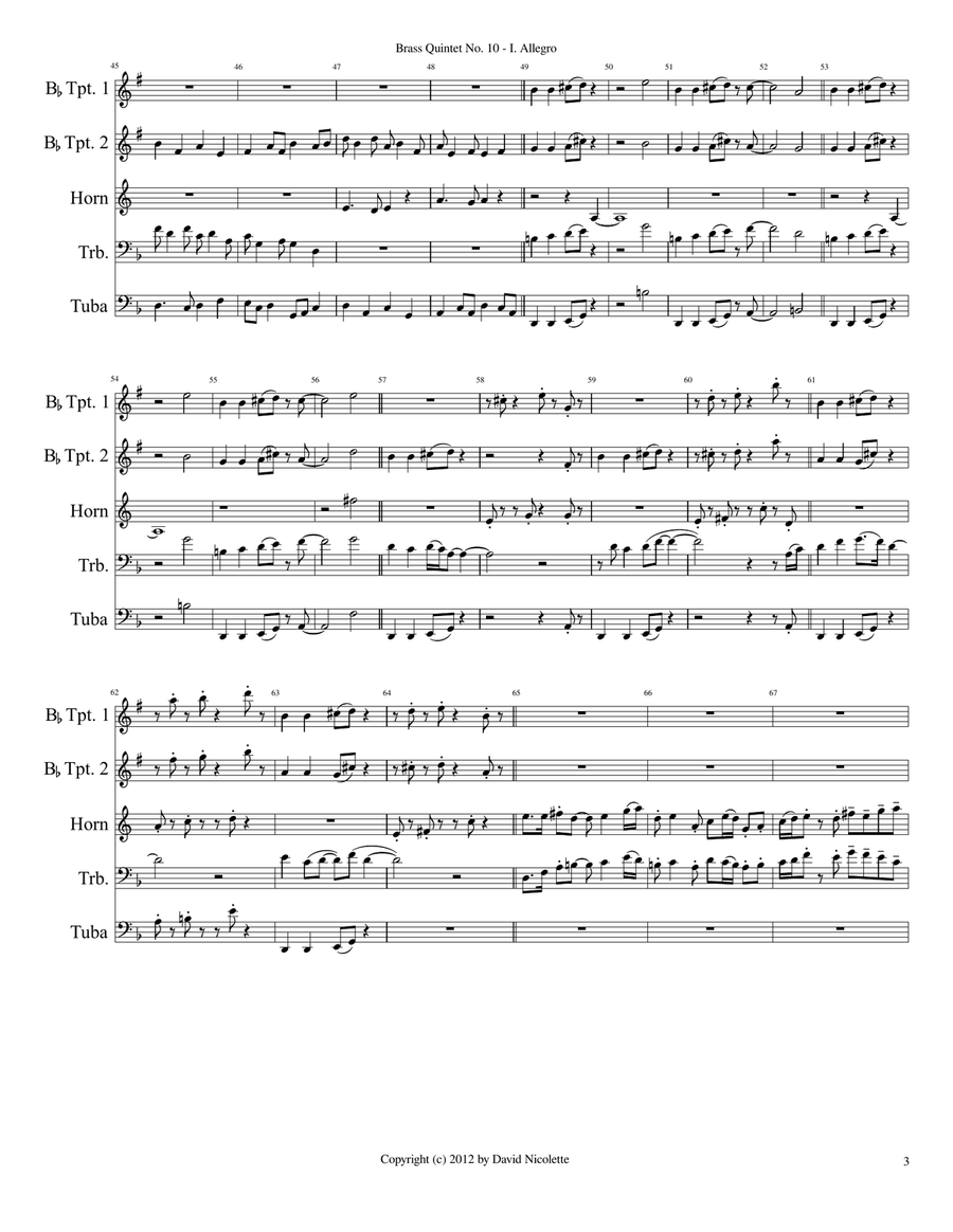 Brass Quintet No. 10 Brass Quintet scores gallery preview page 3