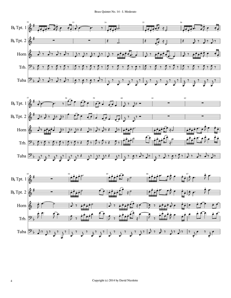 Brass Quintet No. 14 Brass Quintet scores gallery preview page 4