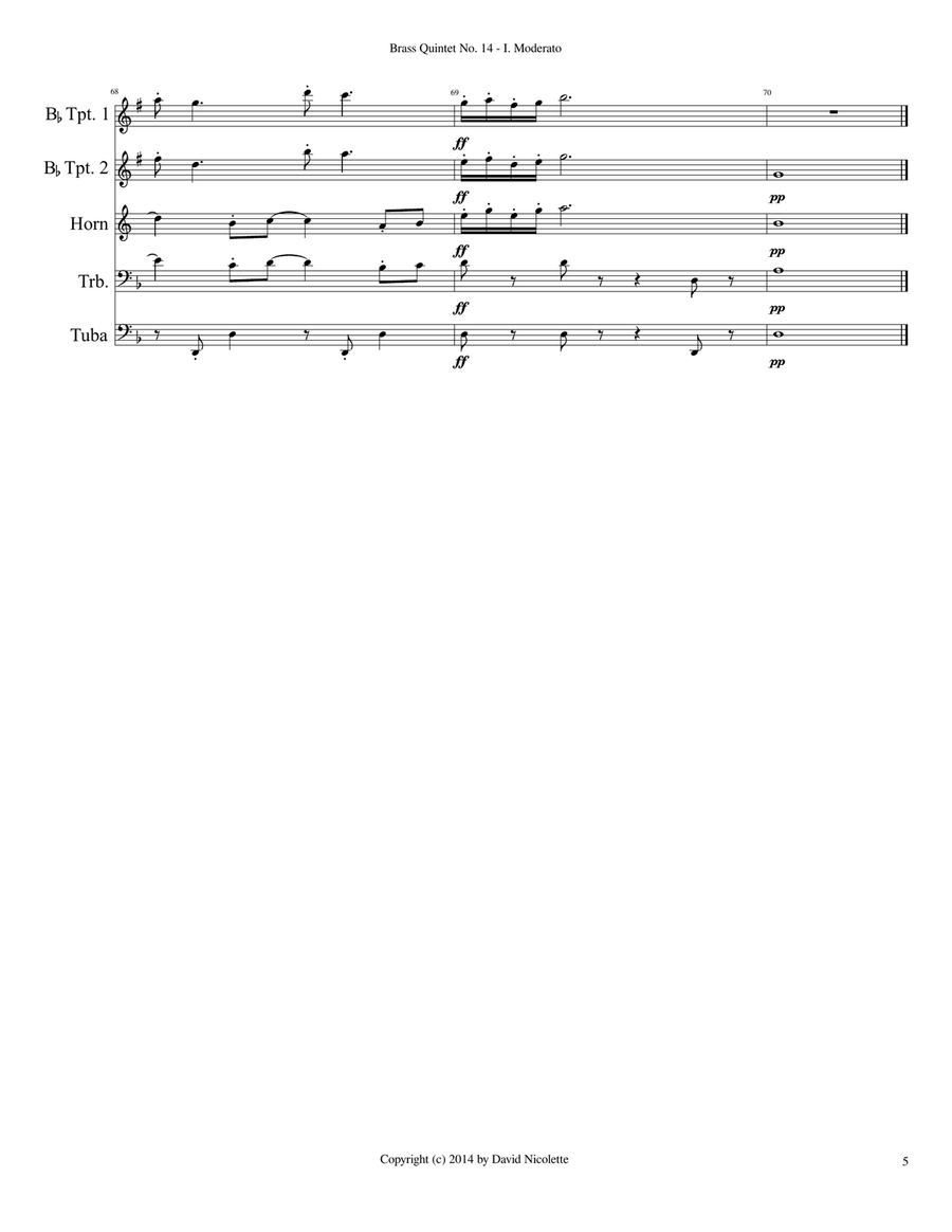 Brass Quintet No. 14 Brass Quintet scores gallery preview page 5
