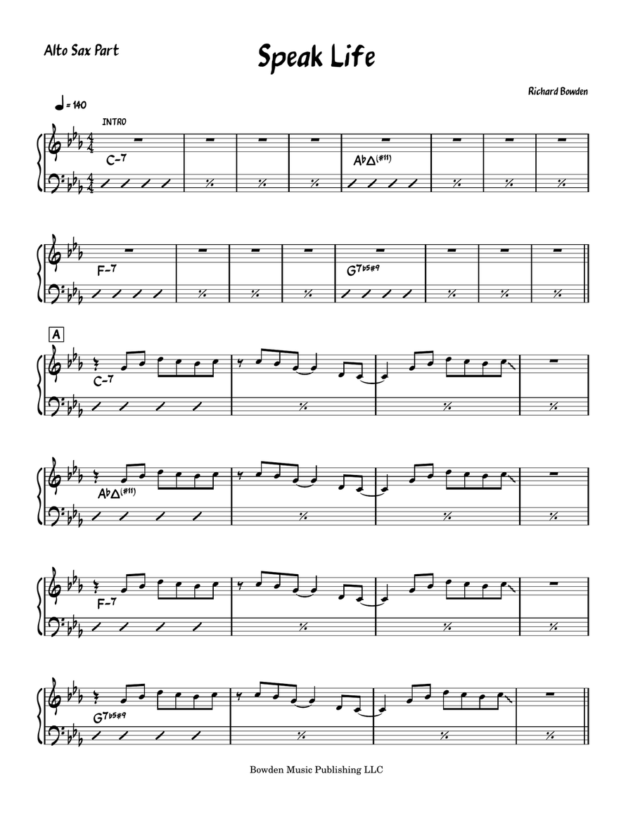 Speak Life Alto Saxophone scores gallery preview page 1