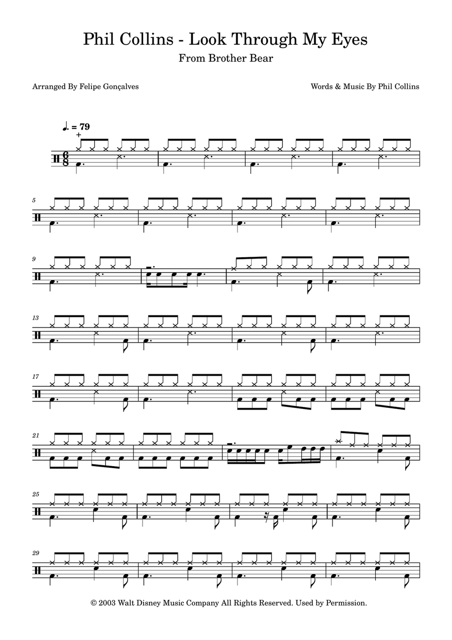 Look Through My Eyes Look Through My Eyes Drum Set scores gallery preview page 1