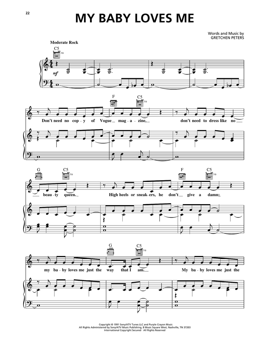 My Baby Loves Me My Baby Loves Me Piano, Vocal, Guitar scores gallery preview page 1