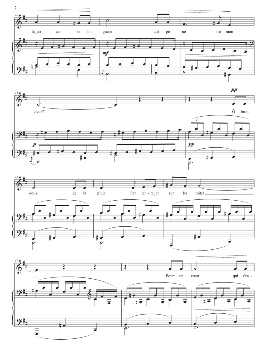 FAURÉ: Spleen, Op. 51 no. 3 (transposed to B minor) Piano, Vocal scores gallery preview page 3