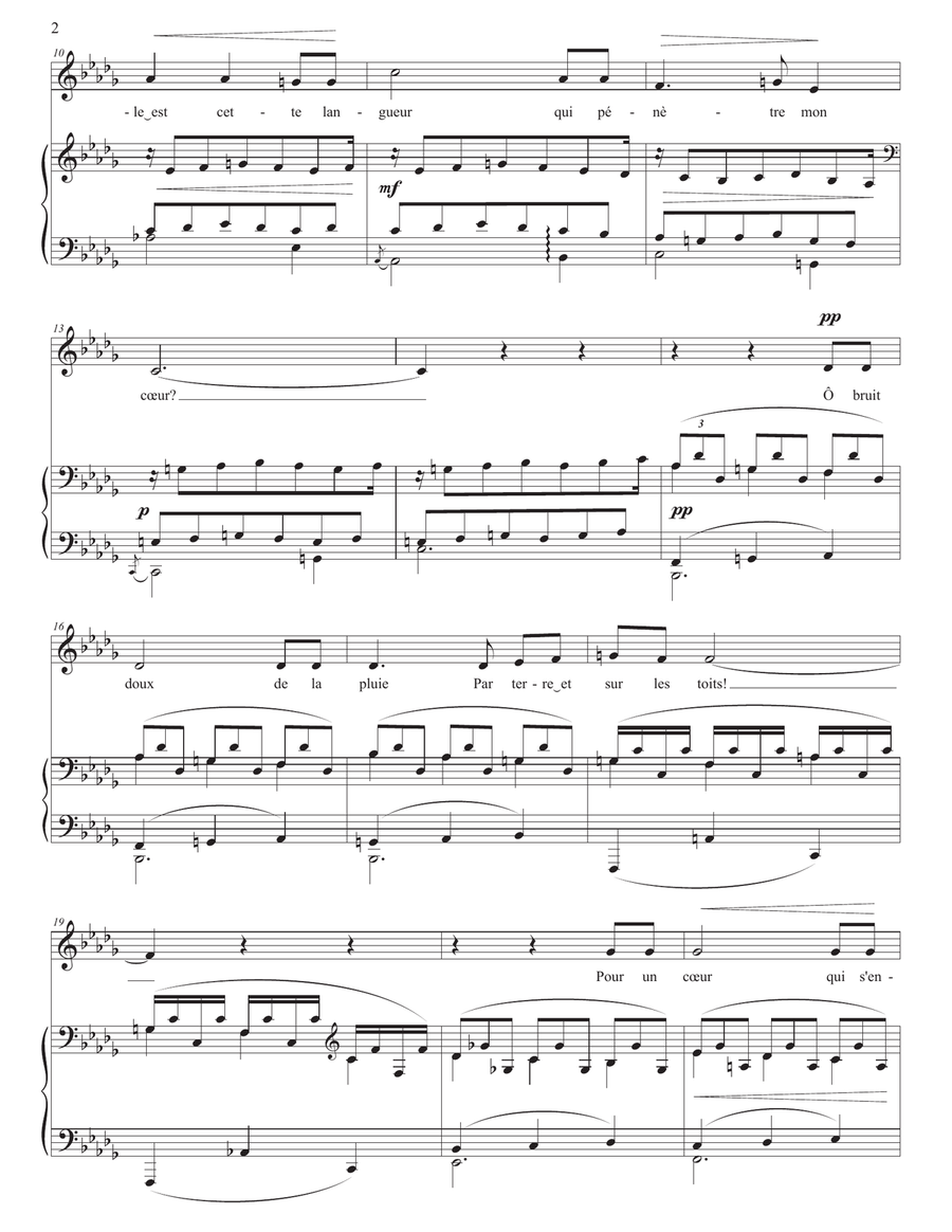 FAURÉ: Spleen, Op. 51 no. 3 (transposed to B-flat minor) Piano, Vocal scores gallery preview page 3