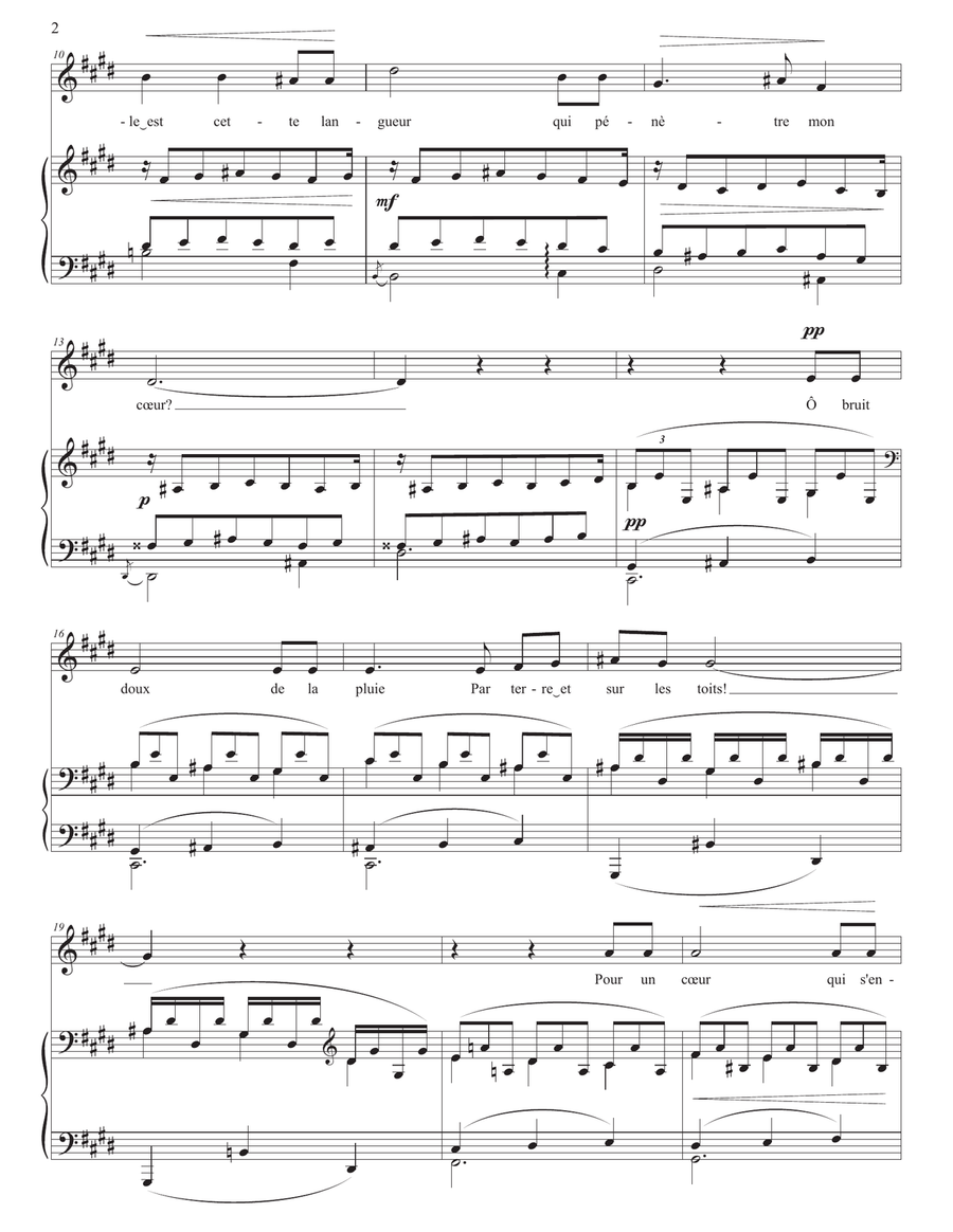 FAURÉ: Spleen, Op. 51 no. 3 (transposed to C-sharp minor) Piano, Vocal scores gallery preview page 3