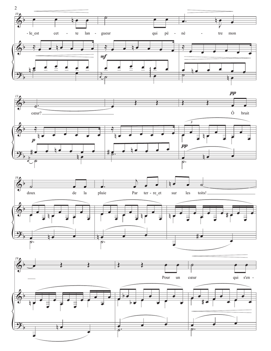FAURÉ: Spleen, Op. 51 no. 3 (transposed to D minor) Piano, Vocal scores gallery preview page 3