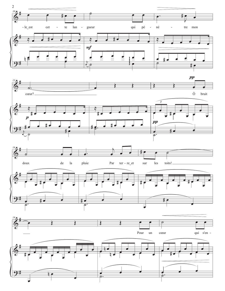 FAURÉ: Spleen, Op. 51 no. 3 (transposed to E minor) Piano, Vocal scores gallery preview page 3