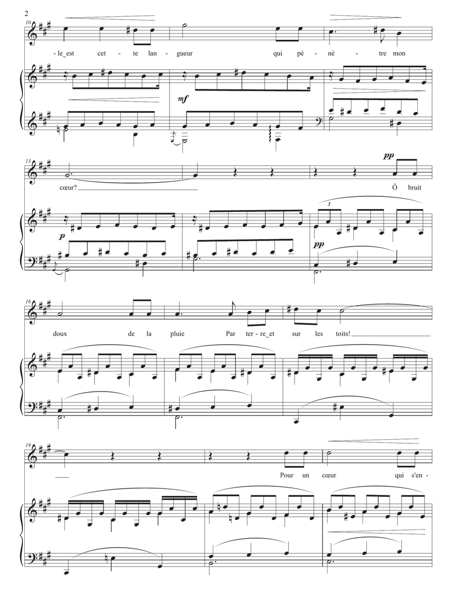 FAURÉ: Spleen, Op. 51 no. 3 (transposed to F-sharp minor) Piano, Vocal scores gallery preview page 3