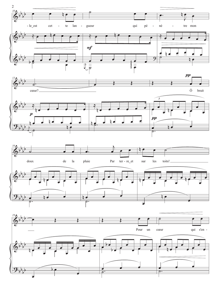 FAURÉ: Spleen, Op. 51 no. 3 (transposed to F minor) Piano, Vocal scores gallery preview page 3