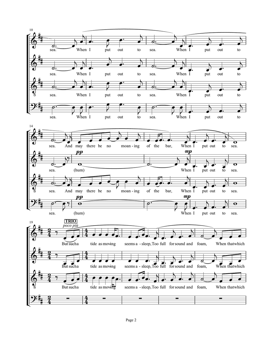 Crossing The Bar 4-Part scores gallery preview page 2