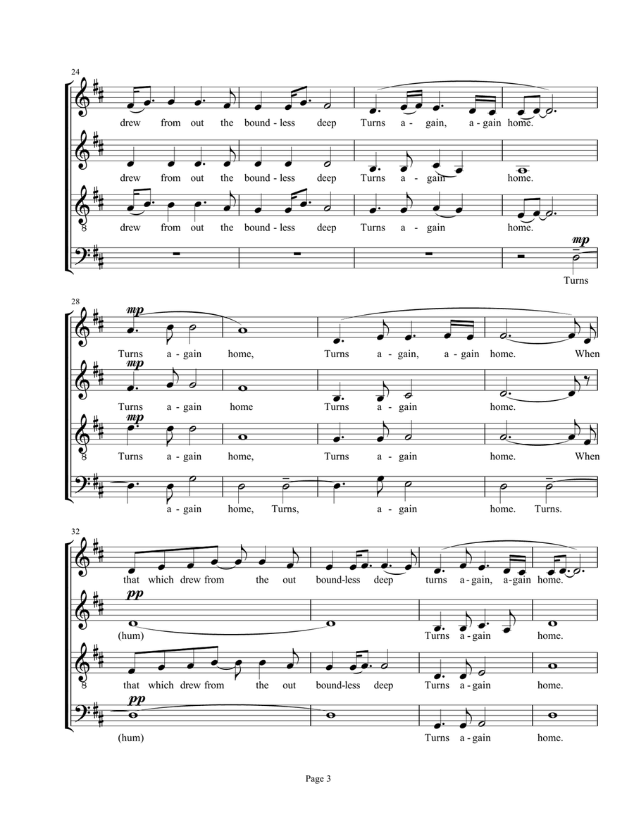 Crossing The Bar 4-Part scores gallery preview page 3
