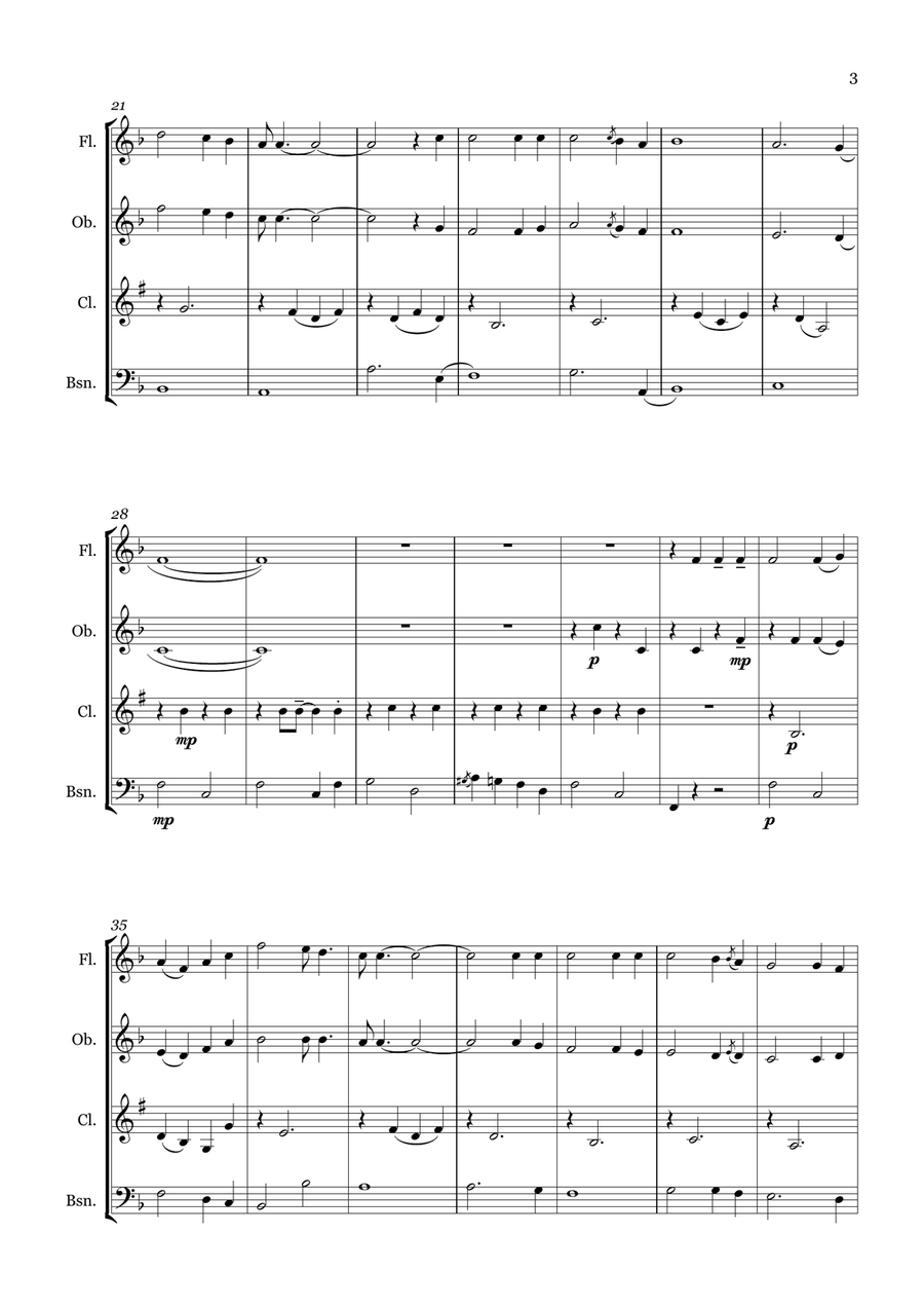 Wednesday Morning 3 A.m. Wednesday Morning 3 A.m. Woodwind Quartet scores gallery preview page 3