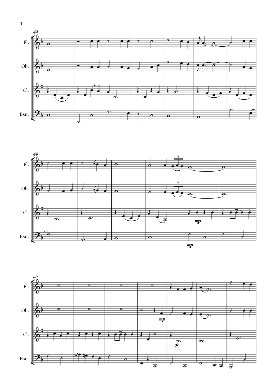 Wednesday Morning 3 A.m. Wednesday Morning 3 A.m. Woodwind Quartet scores gallery preview page 4