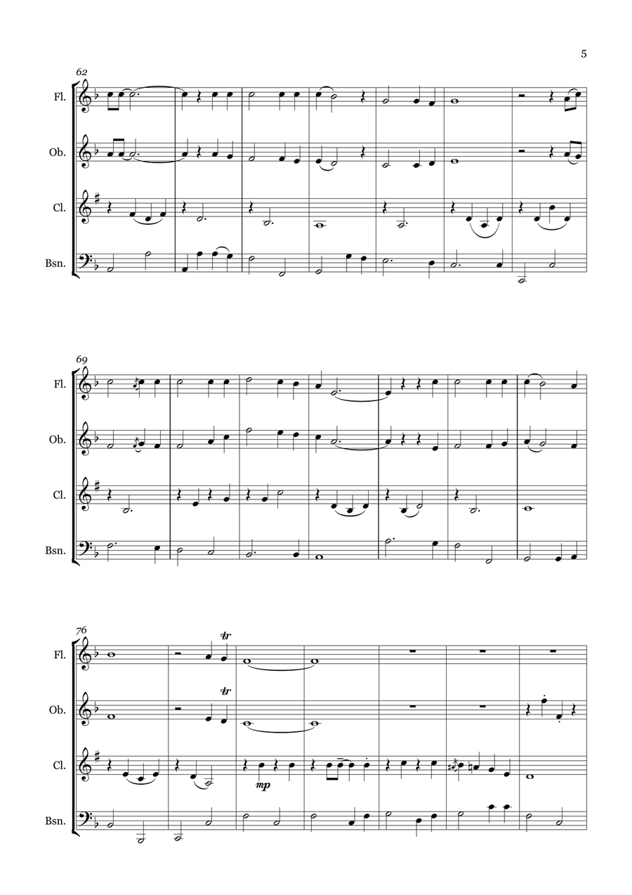 Wednesday Morning 3 A.m. Wednesday Morning 3 A.m. Woodwind Quartet scores gallery preview page 5